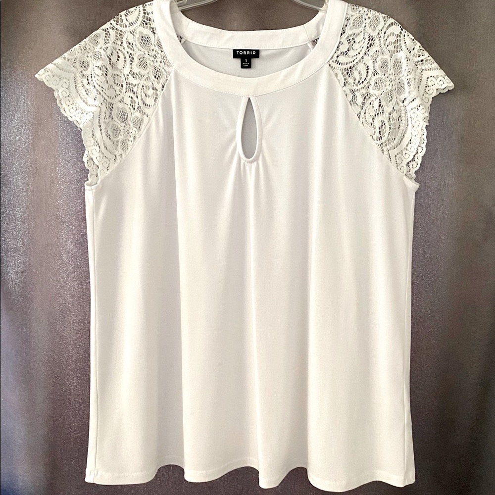 Torrid Lace Sleeve Blouse
